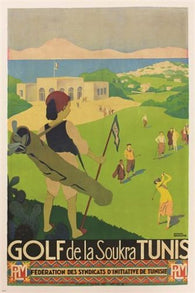 TUNIS vintage travel poster GOLF SPORTS putting greens COLLECTORS 24X36 new
