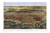 The City Of St. Louis vintage POSTER Currier & Ives 1874 24X36 scenic map