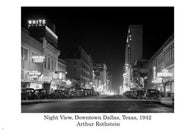 1942 Night View DOWNTOWN DALLAS TEXAS Vintage Poster 24X36 Arthur Rothstein