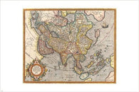 RARE jodocus hondius ANTIQUE MAPS OF THE WORLD vintage poster VALUABLE 24X36