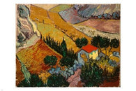 VINCENT VAN GOGH Landscape With House And Ploughman 24X36 FINE ART POSTER