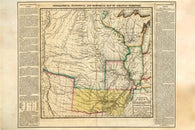 MAP OF ARKANSAS TERRITORY geographic historic includes NEWS ARTICLE 24X36
