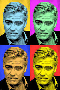george clooney CELEBRITY ACTOR MULTIPLE IMAGE pop art poster COLORFUL 24X36