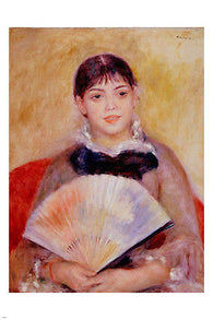 PIERRE-AUGUSTE RENOIR fine art painting poster GIRL WITH A FAN 24X36