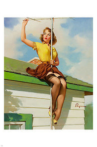 1959 VINTAGE pin-up girl poster 24X36 sexy legs PLAYFUL sensual body HOT