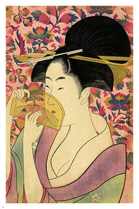 Utamaro- Kushi (Comb) FINE ARTS POSTER 1785 24X36 Japanese painting