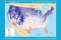 USA mean annual cooling degree days map poster 24X36 scientific meteorologic
