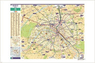 paris metro map COLLECTORS INTERNATIONAL city poster DETAILED HISTORIC 24X36