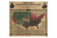 old maps SHOWING SLAVERY in the UNITED STATES 1850 historical RECORD 24X36