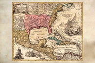 MAP OF NEW MEXICO LOUISIANA FLORIDA 1716 poster HISTORIC unique 24X36-PY1