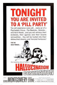 1966 vintage cult movie poster HALLUCINATION GENERATION drug culture 24X36