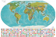 WORLD MAP POSTER Land and Political RARE HOT NEW 24x36-PW9