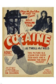 1935 revealing bold COCAINE - THE PACE THAT KILLS movie poster LESSON 24X36