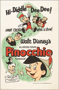 1962 PINNOCCHIO classic kids movie poster WALT DISNEY 24X36 jiminy cricket