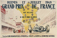 AUTOMOBILE RACE GRAND PRIX vintage ad poster REIMS FRANCE 1949 sports car