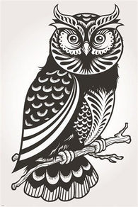 artistic OWL illustration VINTAGE art poster ANIMAL sketch COLLECTORS 24X36