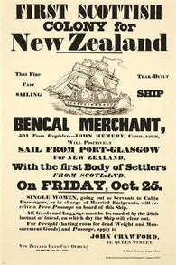 historic VINTAGE AD poster FIRST SCOTTISH colony for NEW ZEALAND 24X36 new