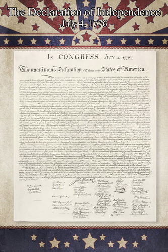 1776 THE DECLARATION OF INDEPENDENCE US OF A poster original 24X36