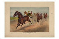 A SURE HORSE FOR THE FIRST MONEY vintage poster 1886 24X36 RACING EQUESTRIAN