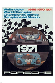 1971 sports car poster WELTMEISTER WORLD CHAMPION prized hot 24X36
