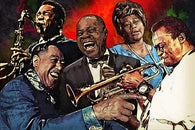 Hall of Fame Poster with Top Jazz Celebrities Collage 24x36 Best Artists Home Decor Print