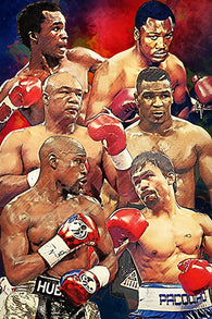 Famous Boxing Legend Fighters Poster Collage Home Decor Print 24x36