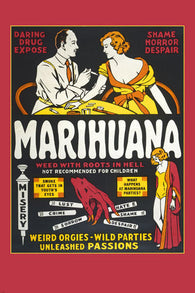Vintage Anti-Marijuana Drug Government Propaganda Poster 24X36