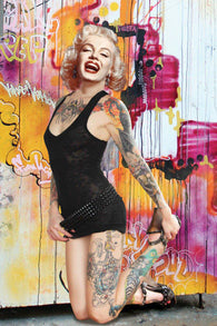 MARILYN MONROE POSTER Sexy Tattoo Graffiti 24x36