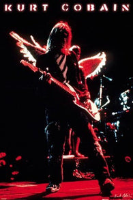 Kurt Cobain Live in Concert Wings Effect Poster 24X36
