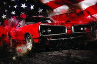 Classic American Muscle Car Modern Art Poster 24x36