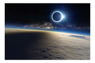 Eclipse Shot Above The Clouds Space Satellite Imagery Poster 24X36