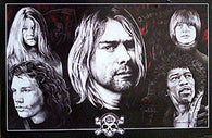 Kurt Cobain, Jim Morrison, Janis Joplin, Jimi Hendrix Dead at 27 Poster 24x36