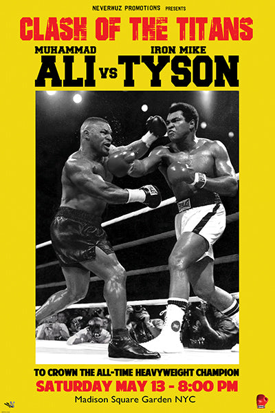 Clash of the Titans Ali vs Tyson Boxing 24x36 Poster