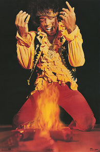 Jimi Hendrix Monterey Pop Festival 1967 Guitar fire Music Poster 24X36