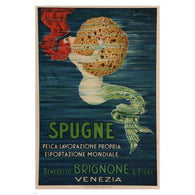 Mermaid Grabbing Sponge European Vintage Ad Poster 24x36