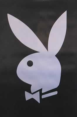 CLASSIC PLAYBOY BUNNY SILVER LOGO POSTER - 24X36 PRINT
