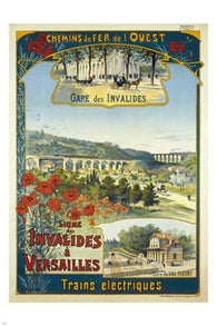 gare de invalides france VINTAGE TRAVEL POSTER first rate COLLECTORS 24X36