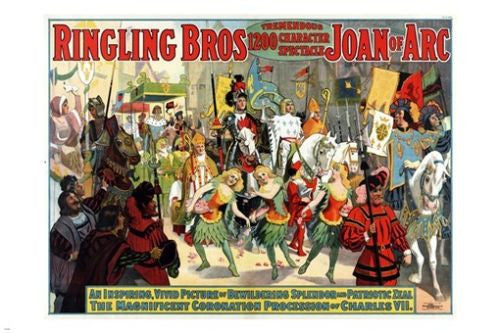 RINGLING BROS joan of arc show VINTAGE POSTER 24X36 dressed up FUN