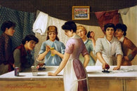 Kingsford's Oswego Starch VINTAGE AD POSTER 1885 24X36 IRONING WHITES