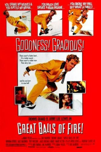 DENNIS QUAID great balls of fire CLASSIC MOVIE POSTER jerry lee lewis 24X36