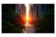 manhattan SUNSET poster 24X36 SHINING thru buildings BEAUTIFUL IMAGE rare