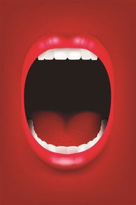 modern art poster OPEN MOUTH red lips perfect white teeth LIFE LIKE 24X36