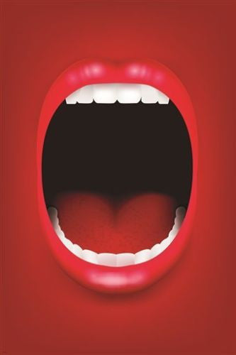 modern art poster OPEN MOUTH red lips perfect white teeth LIFE LIKE 24X36