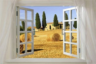 window onto tuscany SCENIC POSTER ITALY 24X36 trees HAY BALES unique HOT