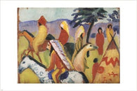 RIDING WITH INDIANS, TENTS august macke VINTAGE art poster MODERN ART 24X36