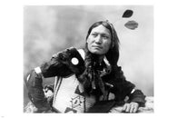 SUNFLOWER Dakota Sioux PHOTO Poster by HEYN Photo 1899 24X36 INDIAN Feathers