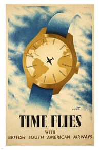 british south american airways WATCH DESIGN vintage travel poster 24X36 HOT