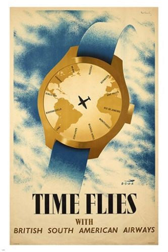 british south american airways WATCH DESIGN vintage travel poster 24X36 HOT