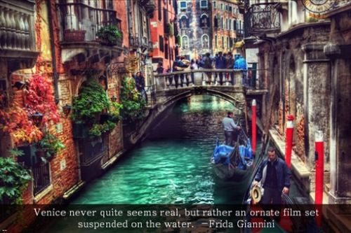 VENETIAN VIEW Inspirational Poster Quote 24X36 romantic ITALIAN gondola