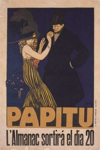 PAPITU vintage ad poster FRANSESC LABARTA dramatic dance HATS COSTUME 24X36
